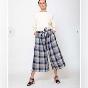 NWT Ichi Antiquities Linen Check Pant